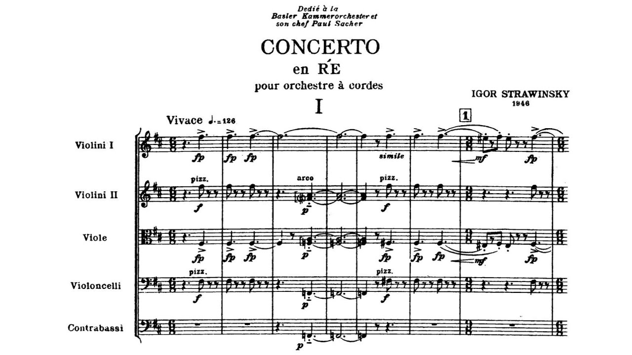Stravinsky: Concerto in D 'Basle' for String Orchestra, K075