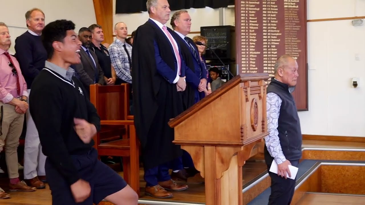 School Haka performed to Mr. Mike Lowe