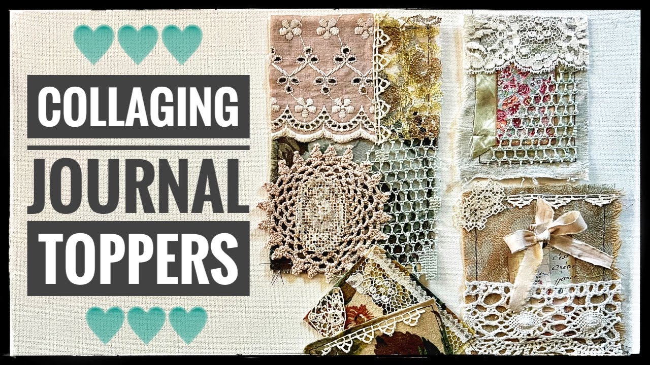 Collaging Lace and Fabric - Making Journal Toppers #cathysgardenyoutubechannel