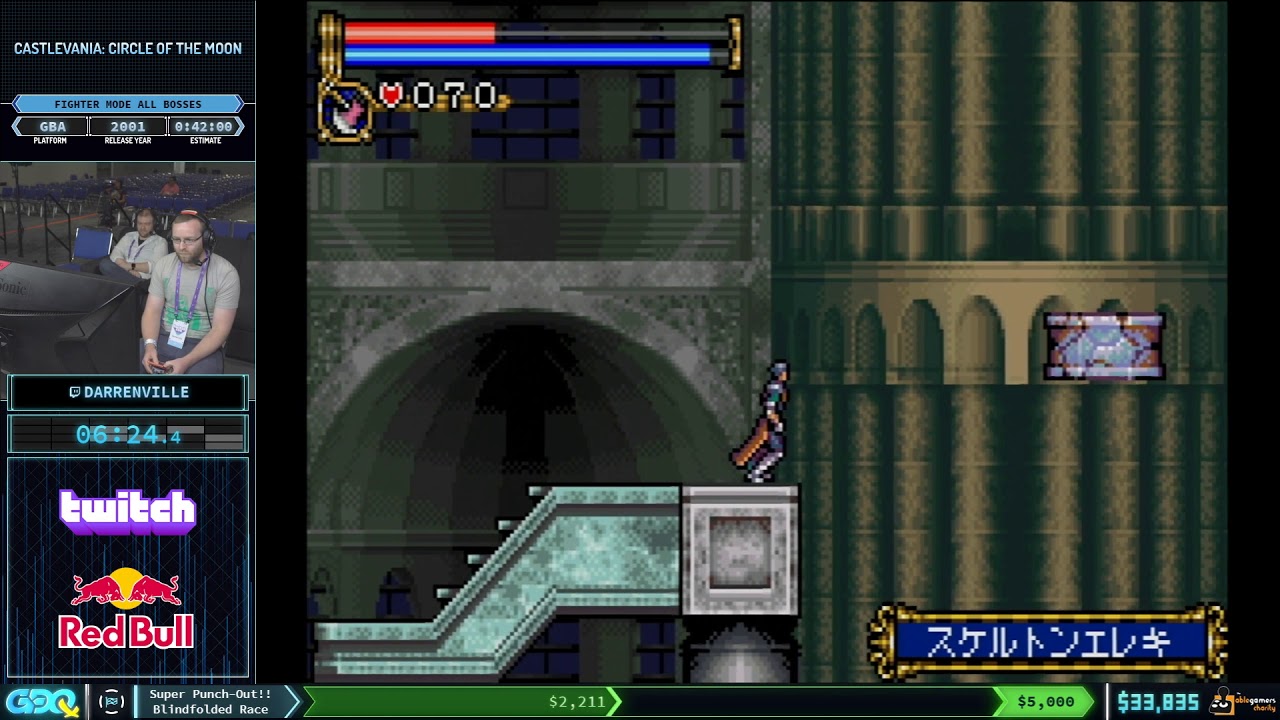 Castlevania: Circle of the Moon by darrenville in 37:45 - GDQx 2019