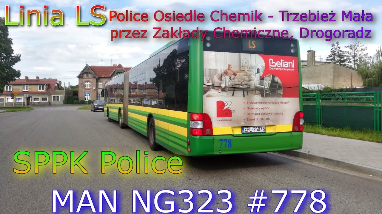 SPPK Police: Linia LS Police Osiedle Chemik - Trzebież przez Drogoradz (MAN NG323#778)