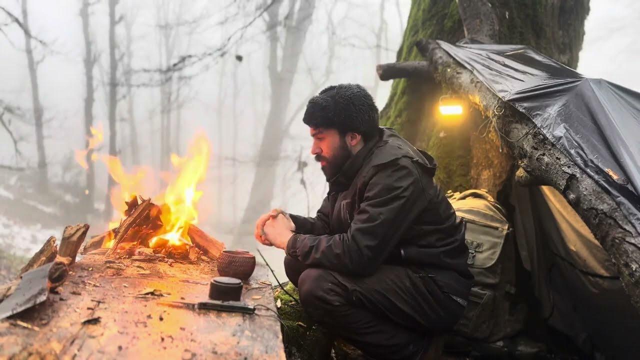 2 DAYS CAMPING in HEAVY SNOWSTORM | SOLO FREEZING WINTER CAMPING