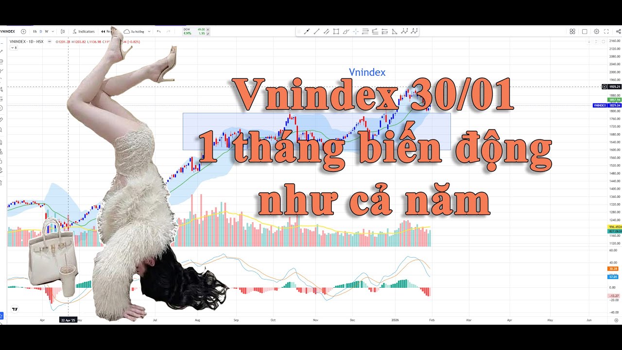 Vnindex 30/01: 1 tháng biến động như cả năm