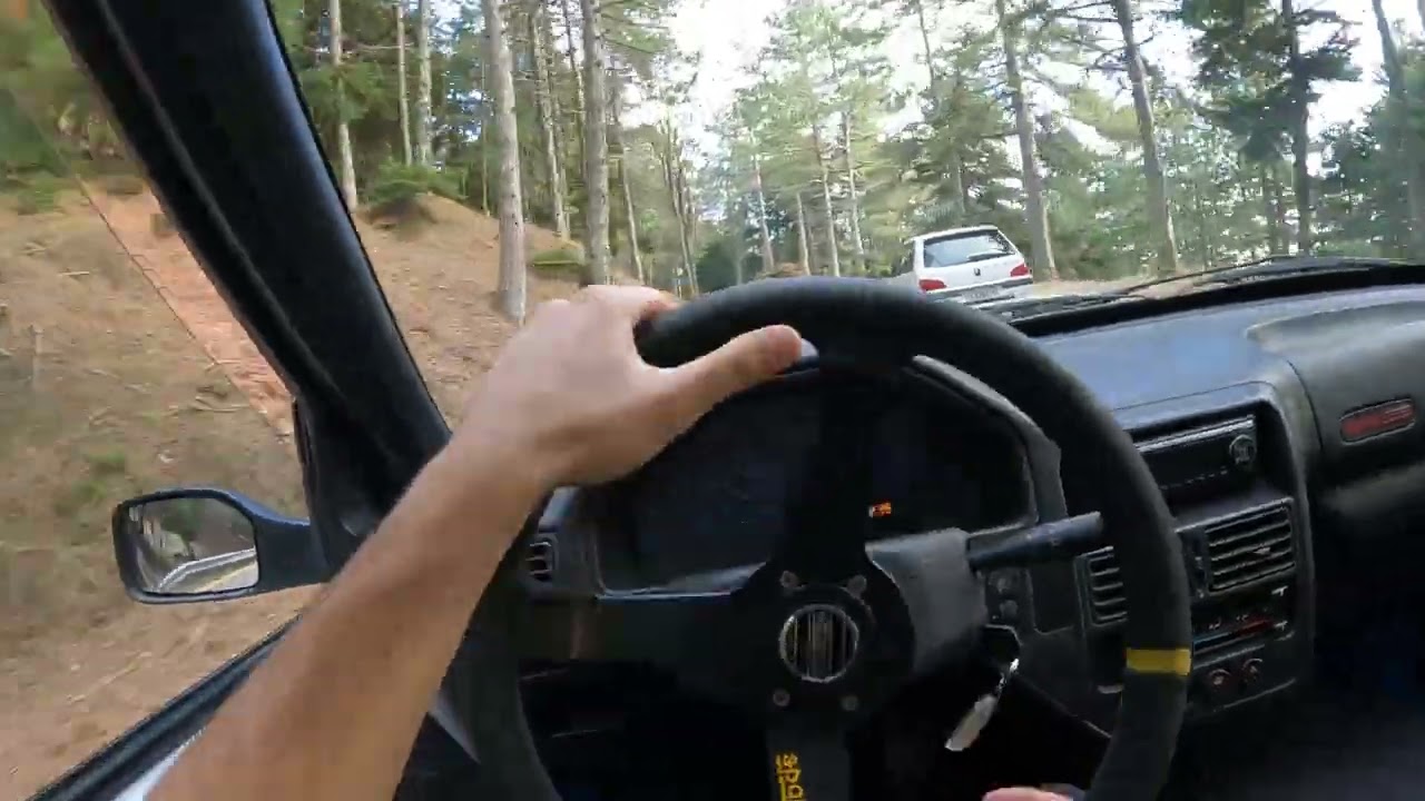 Parnitha mountain pass with peugeot 106 rallye.