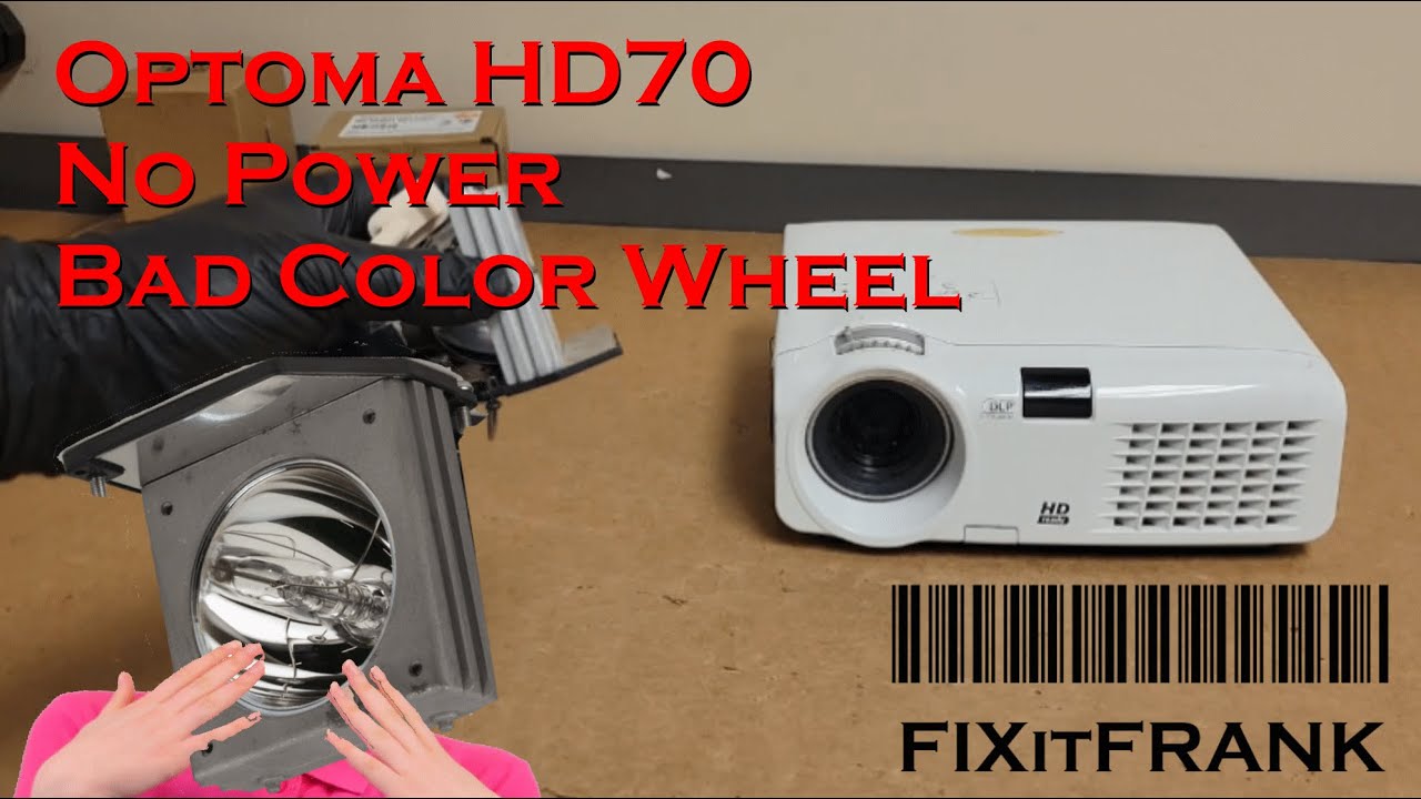 Optoma HD70 DLP Video Projector Repair  No Power / Bad Color Wheel