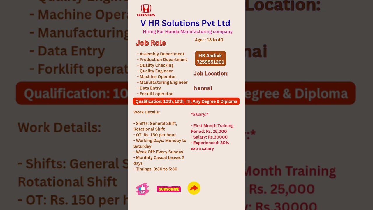 Job Fair l Job Vacancy l Fresher Job l Honda l TATA l #job #jobs #jobvacancy #automobile #tata #yt