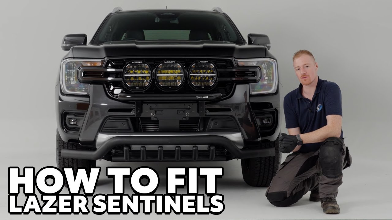 Как установить тройные 9-дюймовые фары Sentinels для Ford Ranger Lazer Lamps 2023+