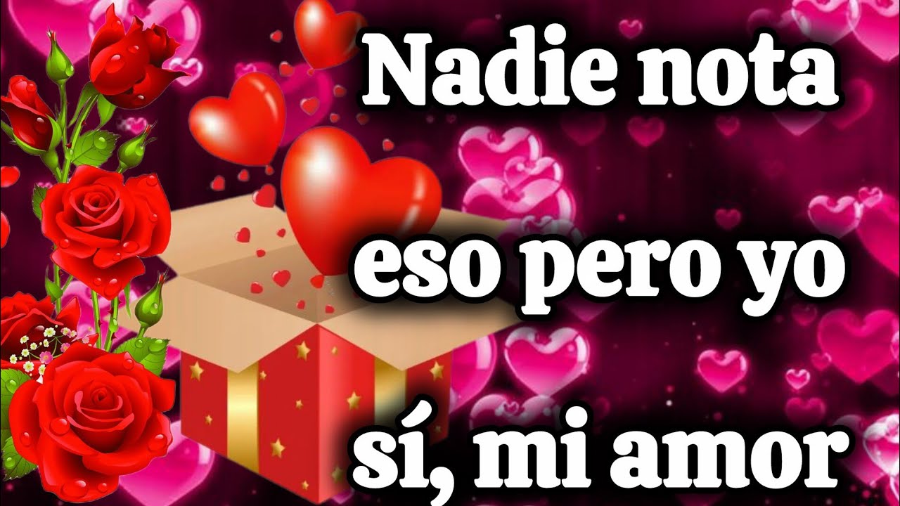 Nadie nota eso pero yo sí, mi amor