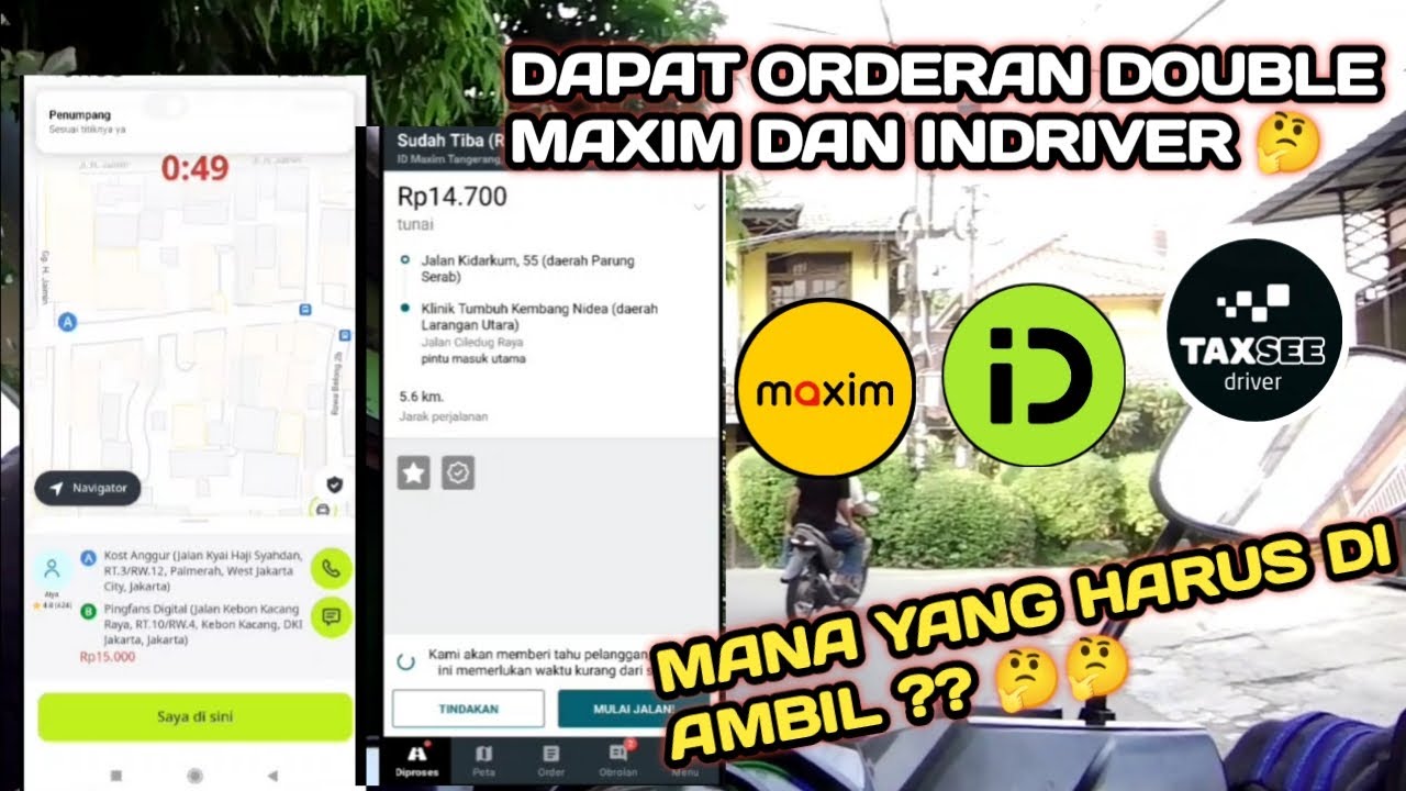 ON BID MAXIM DAN INDRIVER PAGI HARI DI JAM SIBUK AREA TANGERANG JAKARTA TERBARU DAN TERUPDATE