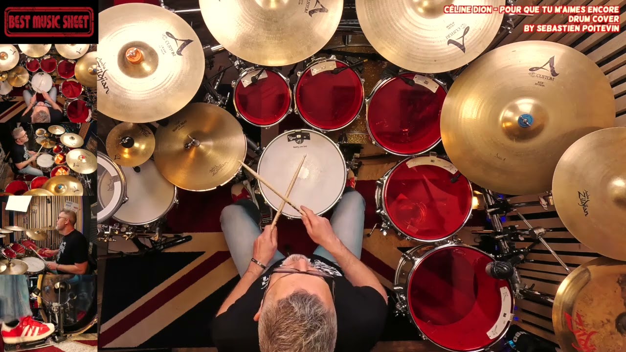 🥁 Celine Dion Pour Que Tu m'aimes Encore DRUM COVER | Drum Sheet Music Pour Que Tu m'aimes Encore