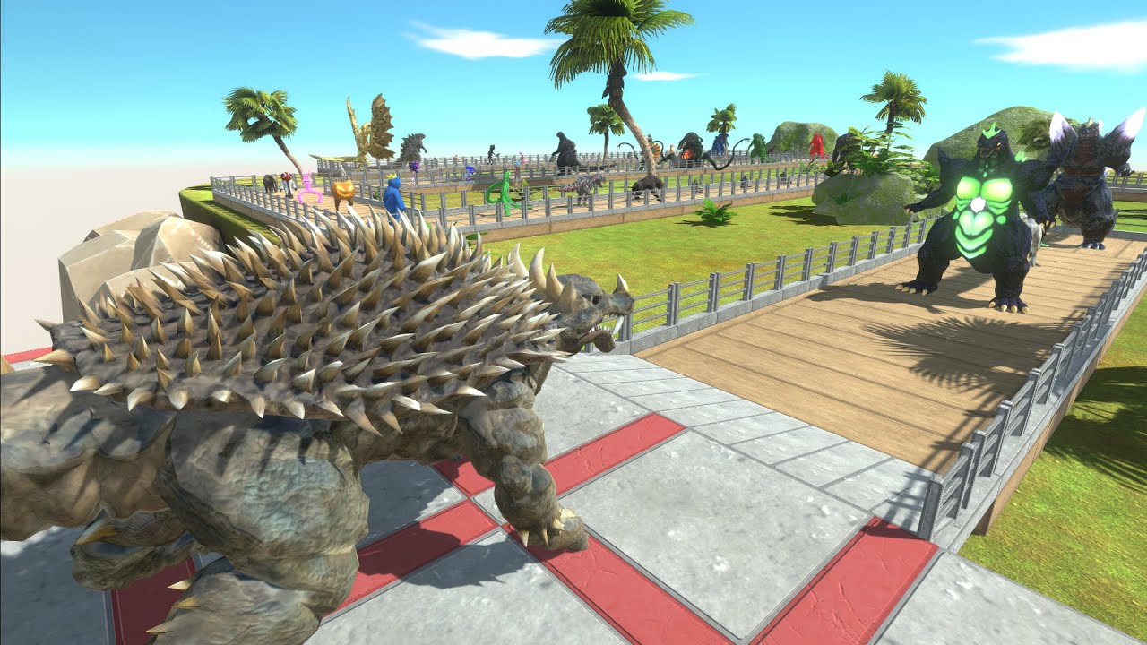 ANGUIRUS VS AVENGER AND GHIDORAH  DEATH RUN - Animal Revolt Battle Simulator