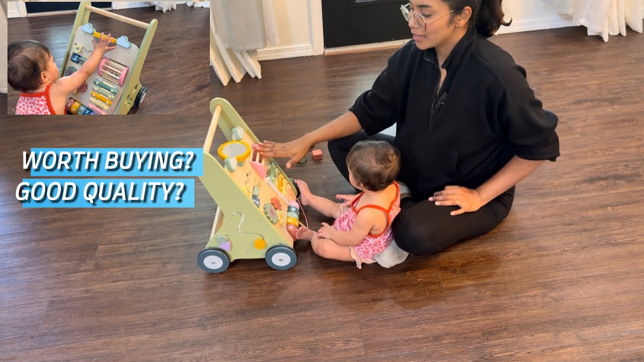 Wooden Baby Walker, Montessori Walker for Babies 6-12 Months,