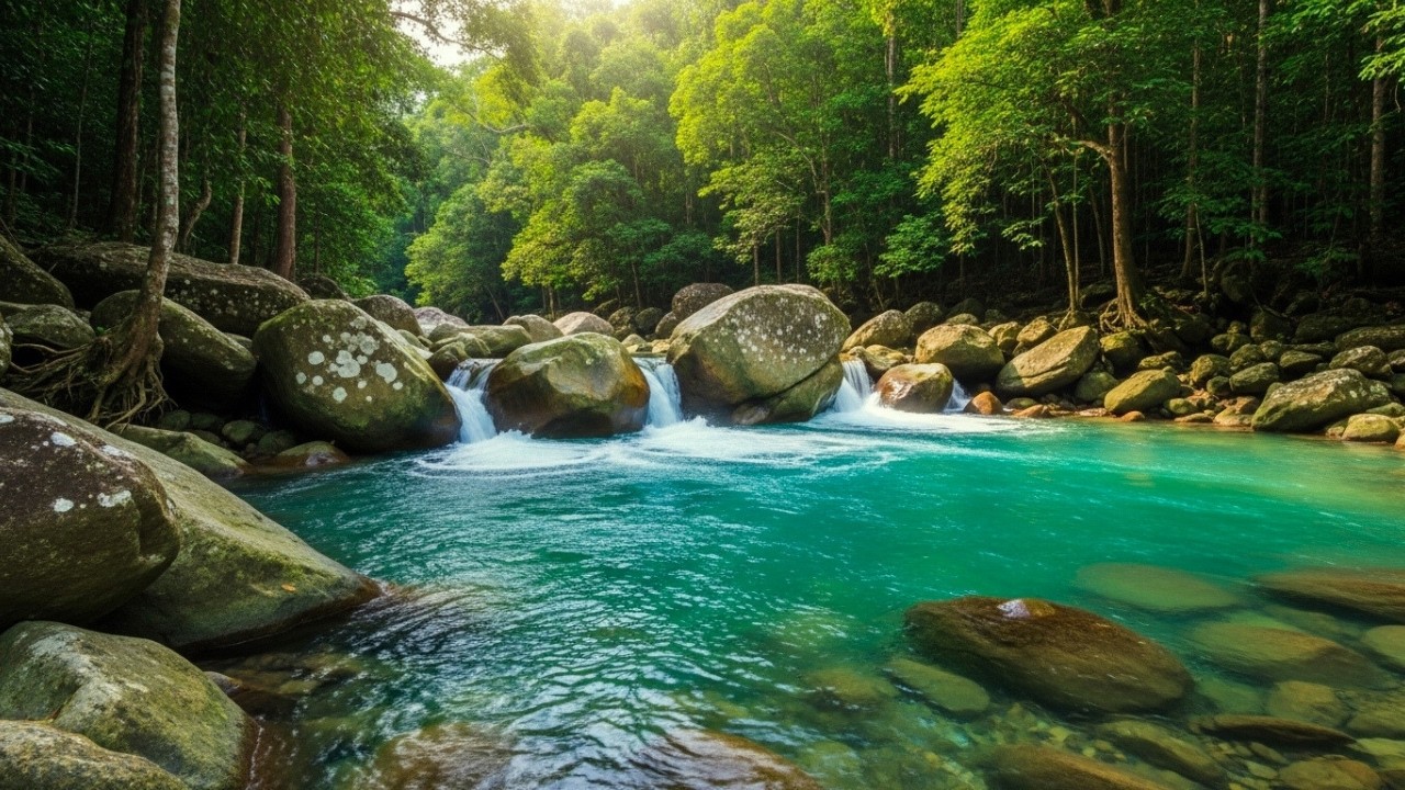 Gentle Stream in the Forest with Sweet Birdsong, Calm Nature Vibes