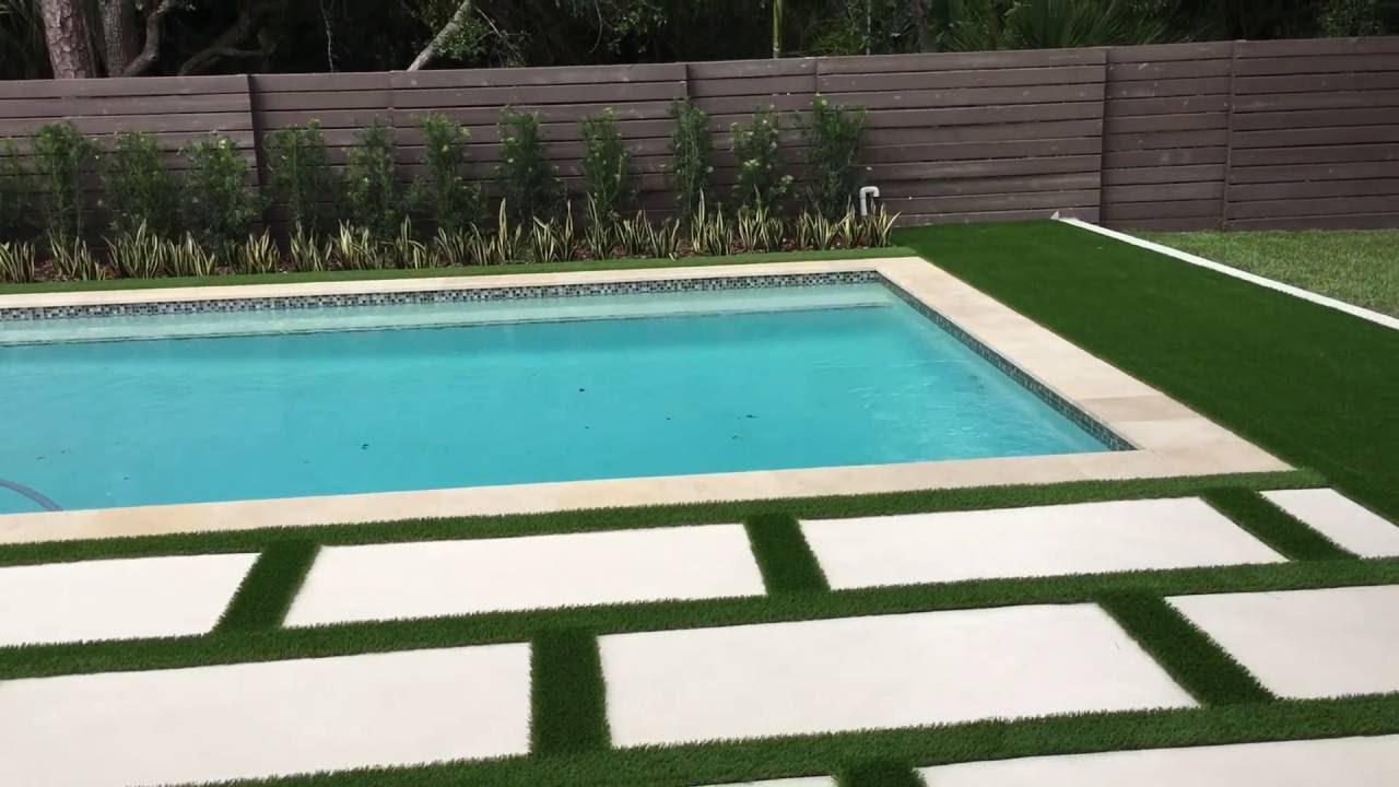 Backyard Pool Area - Synthetic Grass