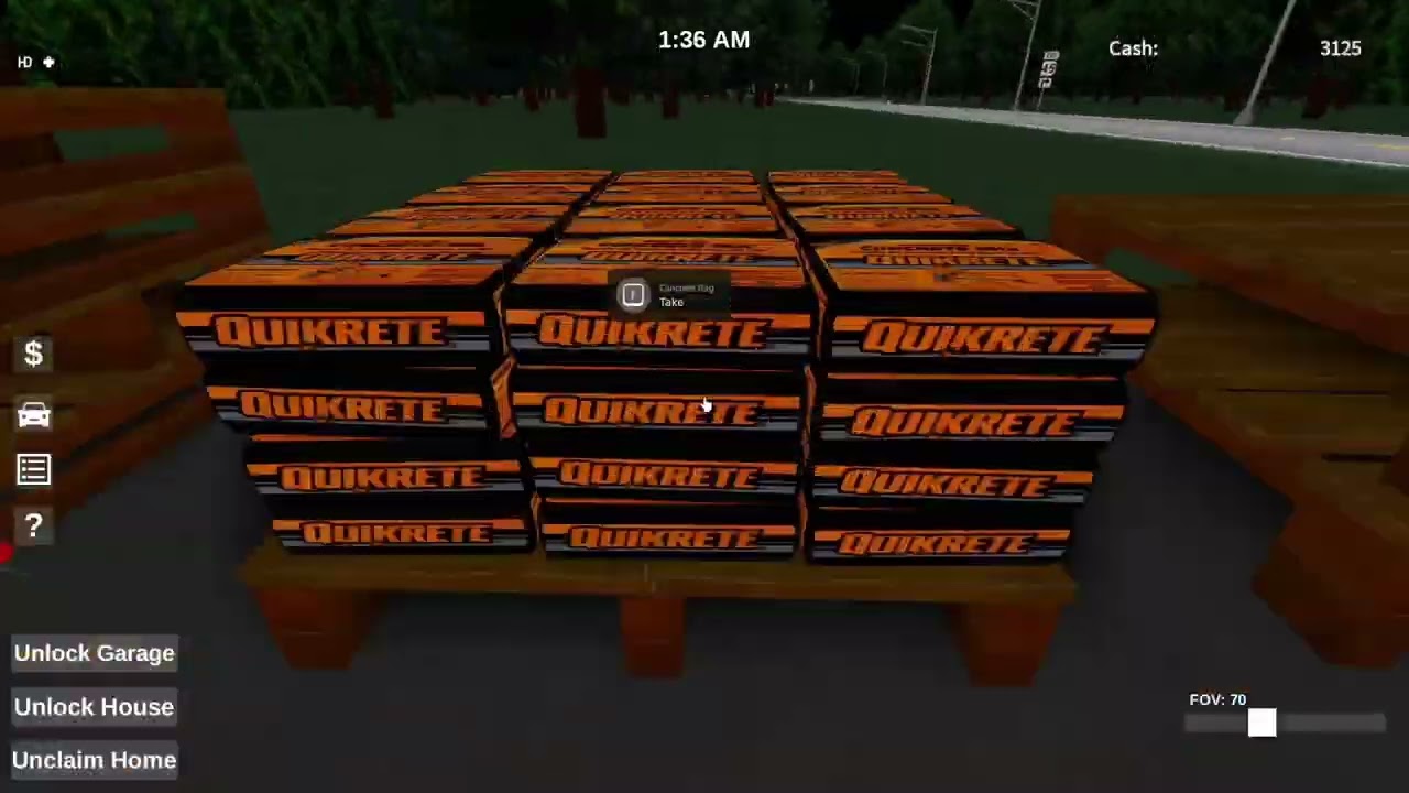 Deliver concrete to a house with me (Southwest Ohio, Roblox)