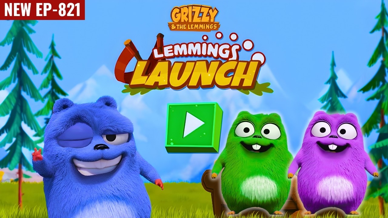 Grizzy vs Lemmings Launch EP-821 🎯 Crazy Target Hits Gameplay!