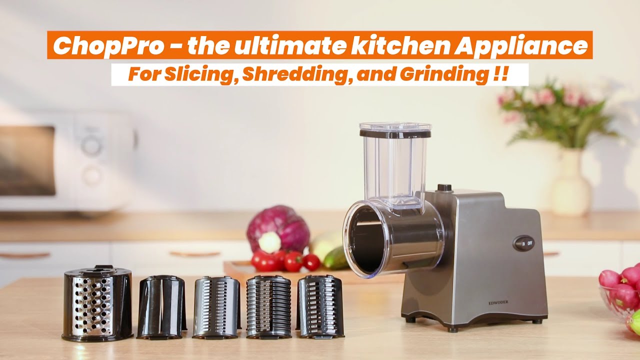 EDWODER Brand ChopPro-Electric Vegetable Cutter Cheese Shredder