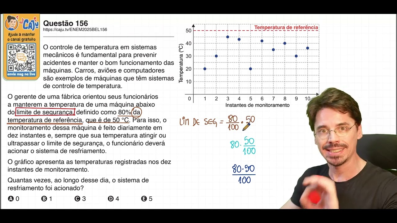 [ENEM 2025 Belém] 156 📘 INTERPRETAÇÃO DE GRÁFICOS O controle de temperatura em sistemas mecânicos é