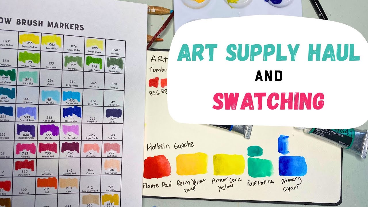 May 2025 Art Haul and Swatching, Blick Haul: Gouache, Tombow Markers, and Luminance Colored Pencils