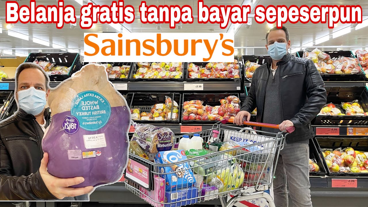 BELANJA GRATIS TANPA BAYAR SEPESERPUN || BELANJA DI SUPERMARKET SAINSBURY