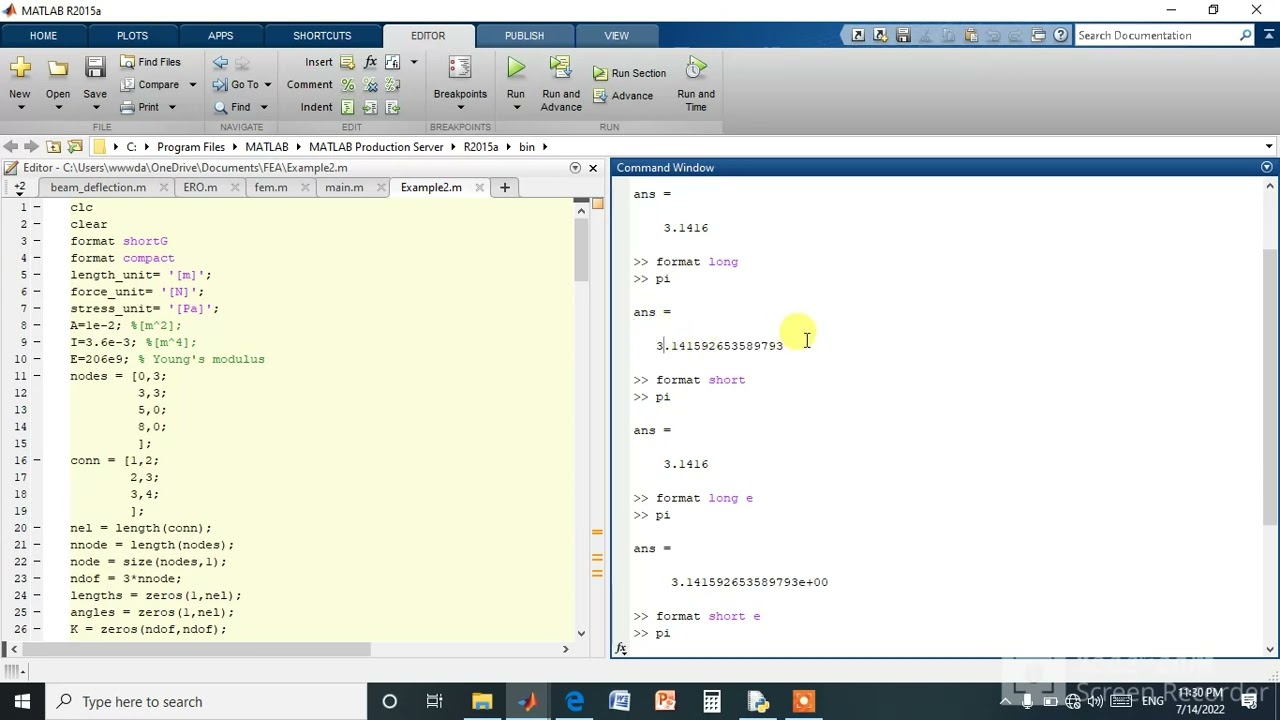 the use of clc, clear and format commands in matlab, part 3