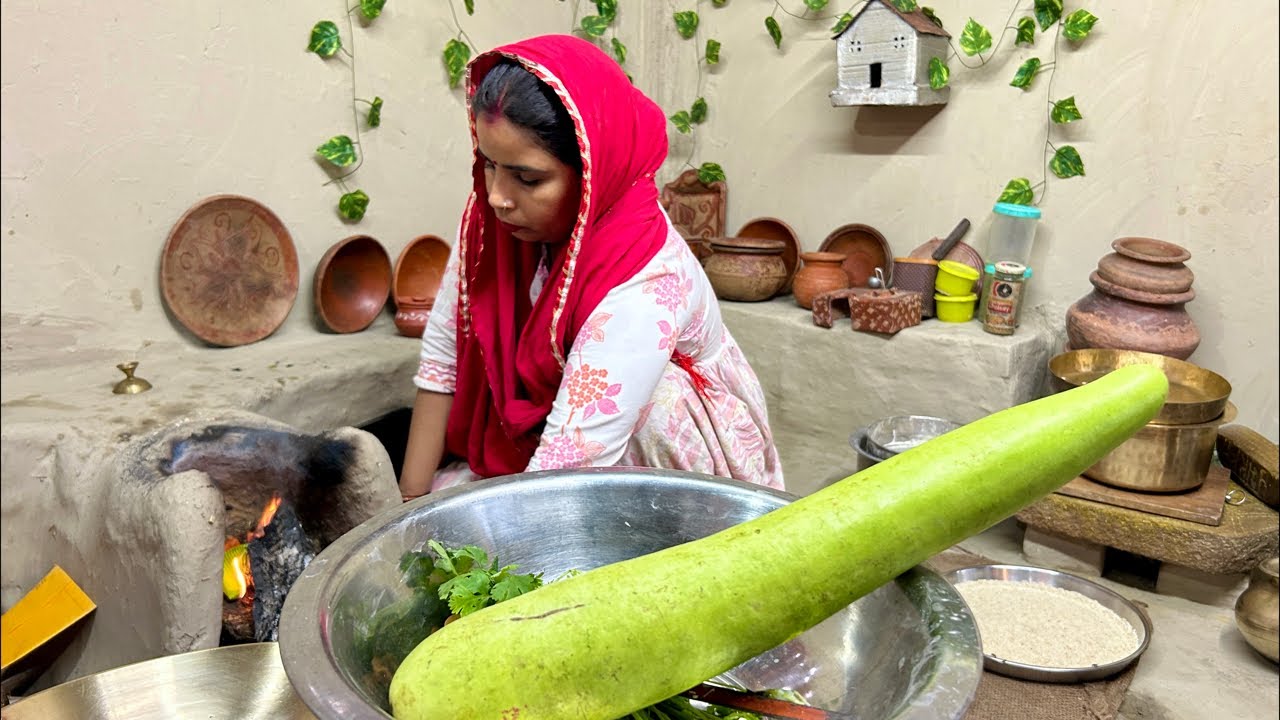 चूल्हे पर सब्जी रोटी चावल #villagefood #livecooking