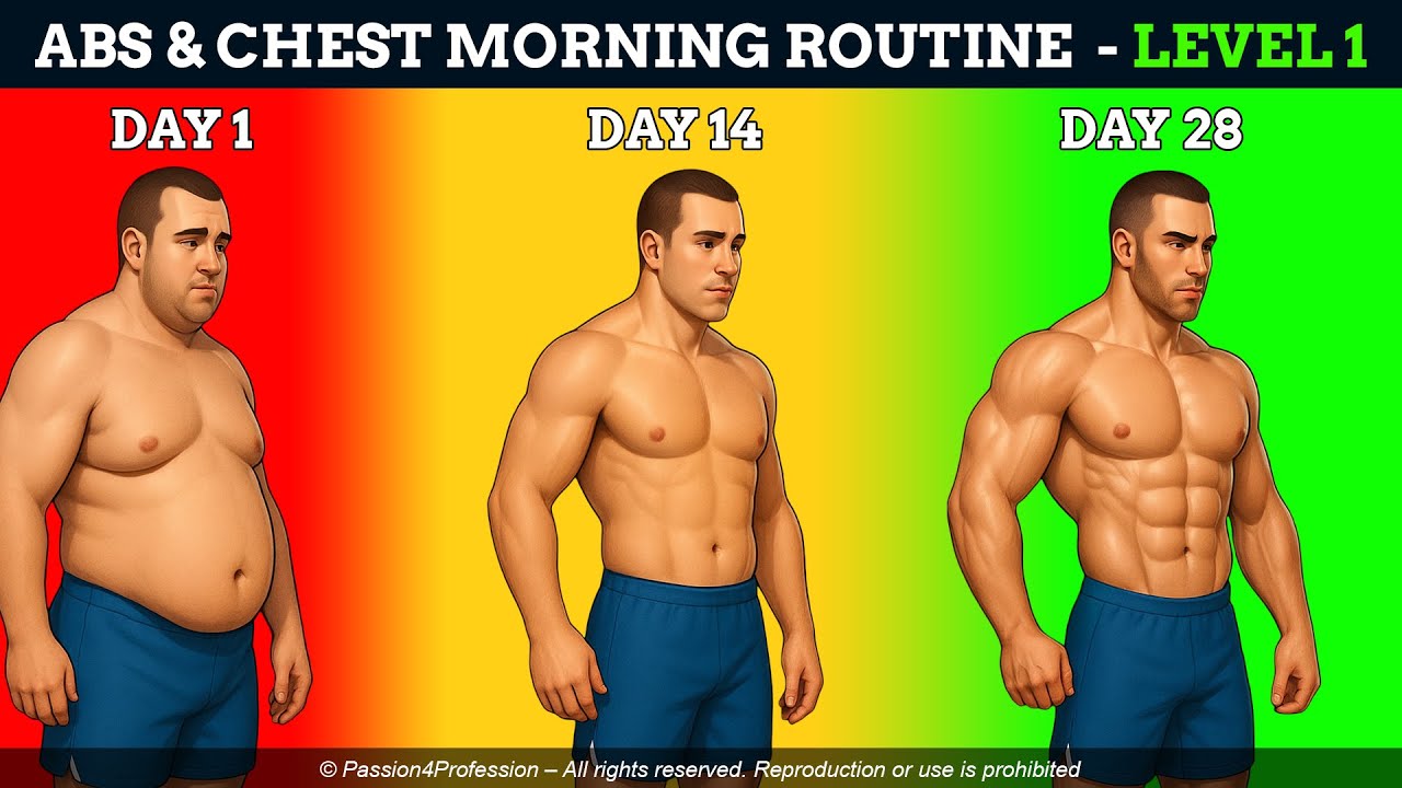 10 Min Chest & Abs Daily Morning Routine | No Equipment | Level 1 | Home Workout #p4p #workout