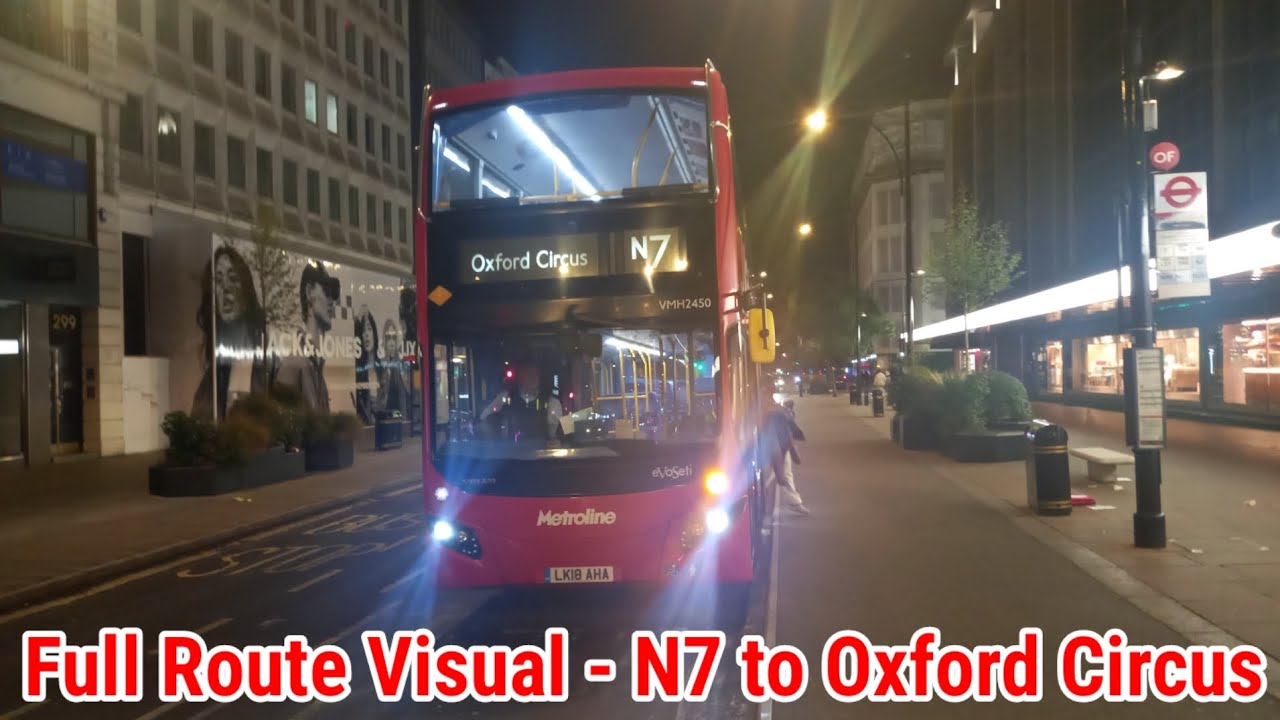 Full Route Visual | London Bus Route N7 - Northolt to Oxford Circus | (VMH2450) LK18AHA
