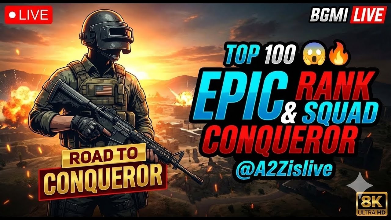 🔴 BGMI LIVE: Road to Conqueror TOP 100 😱 🔥 | Epic Rank Push & Squad Wipes | @A2Zislive