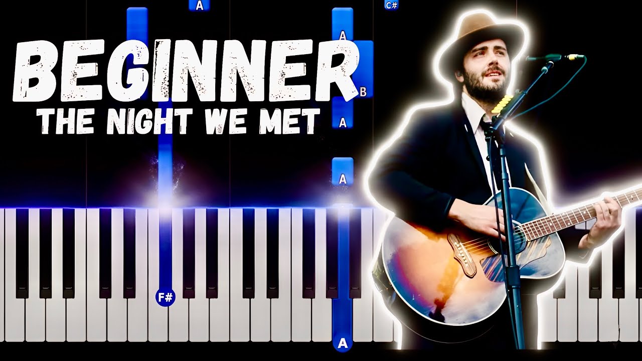 The Night We Met | EASY Piano Tutorial | Beginner Piano