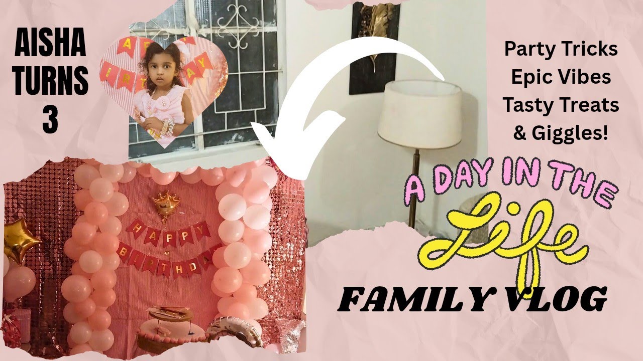 DIY Pink Birthday Decor | Aisha Turns Three | Table Hacks & Tricks #viral #familyvlog #birthday 