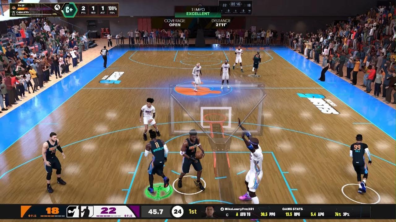NBA 2K26: 18 PTS 4 REB 3 AST 3 STL