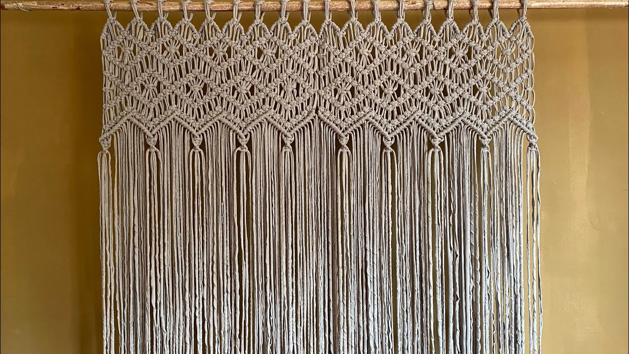 DIY Macramé Como hacer cortina para ventana. Tutorial cortina de ventana en macramé 