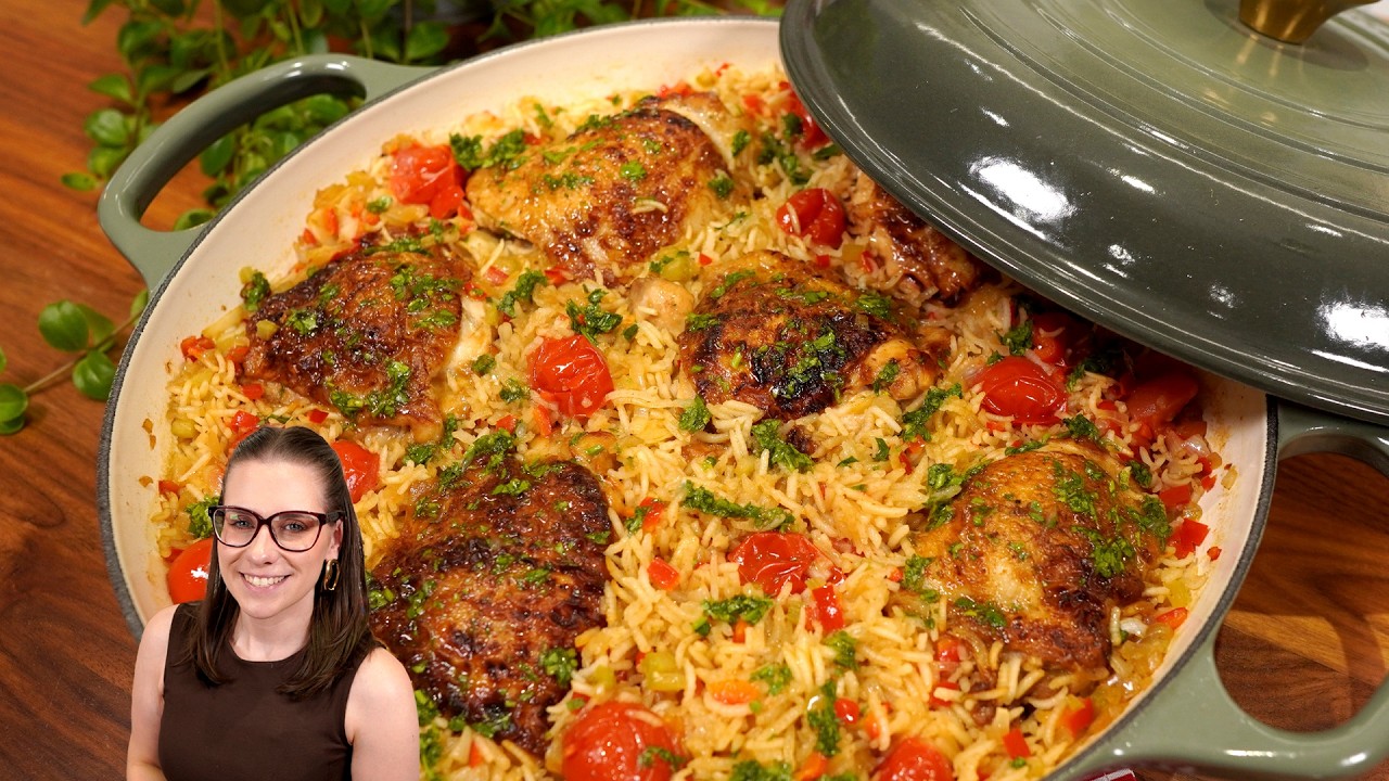 SEM BAGUNÇA, POUCA LOUÇA PRA LAVAR, ARROZ COM FRANGO DE UMA PANELA SÓ!