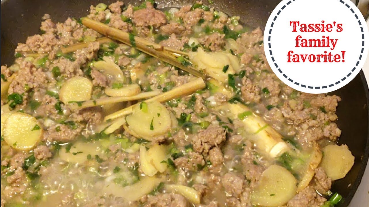How to make Hmong Pork with Ginger and Lemon Grass Dish