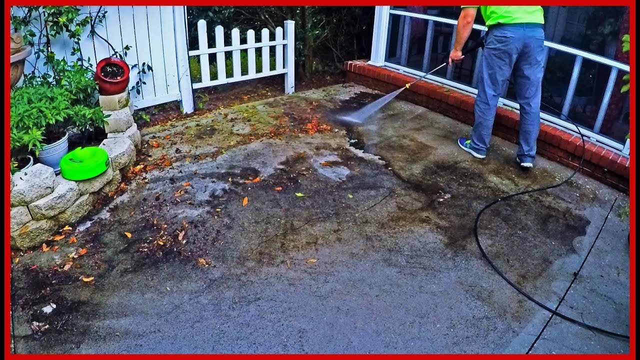Pressure Washing The Filthy Patio - Satisfying!