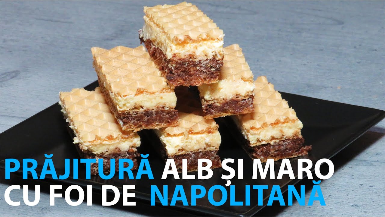 Prăjitură Alb și Maro cu Foi de Napolitană (fără coacere)