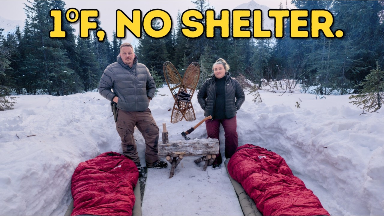 Sleeping Under the Stars in Deep Snow, Cooking Over Fire & Bushcraft in Alaska