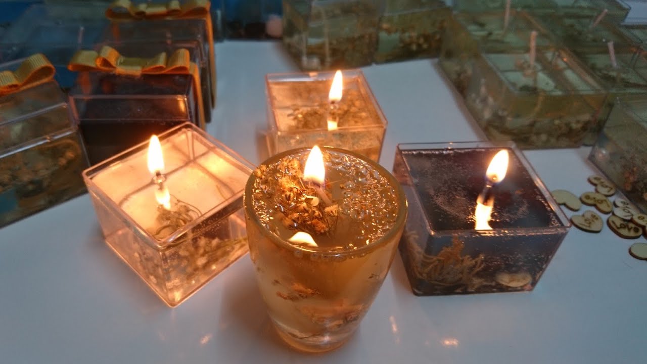 Hediyelik jel mum yapımı /  How to make Gel Candles #25