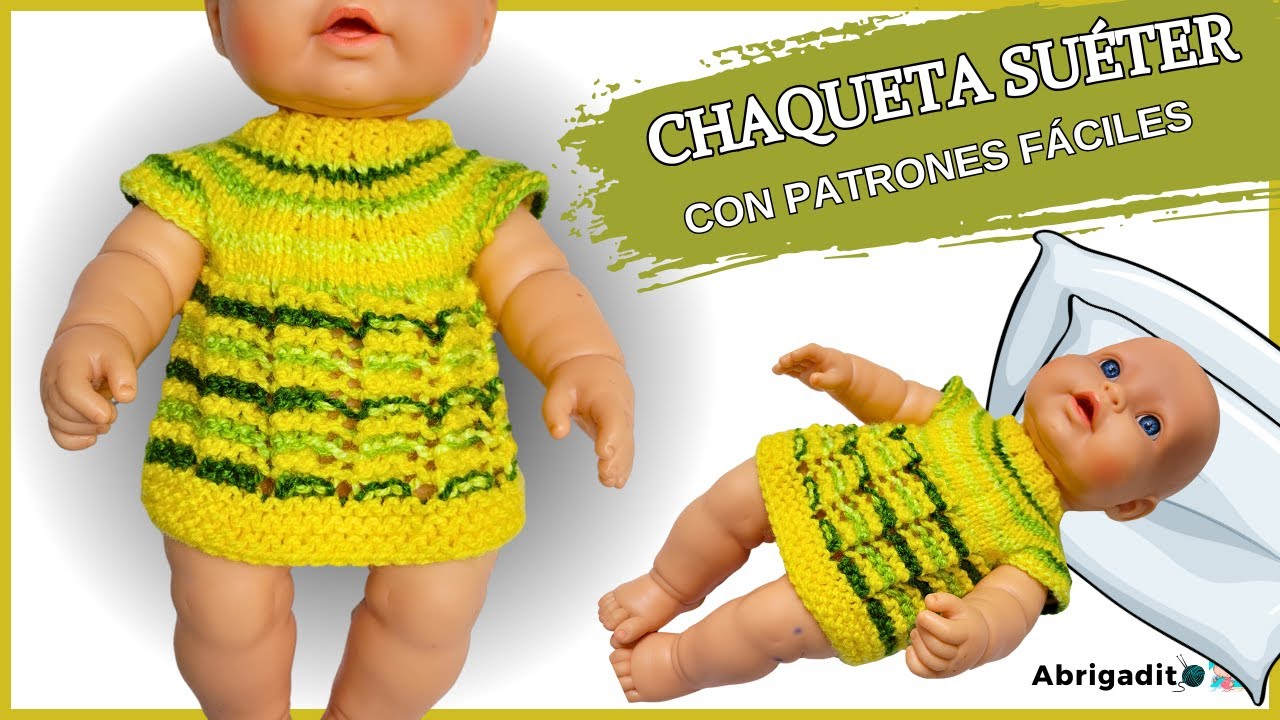 Aprende a Tejer Ropa para Nenuco a Dos Agujas – Chaqueta Suéter Nenuco a Dos Agujas Punto Calado