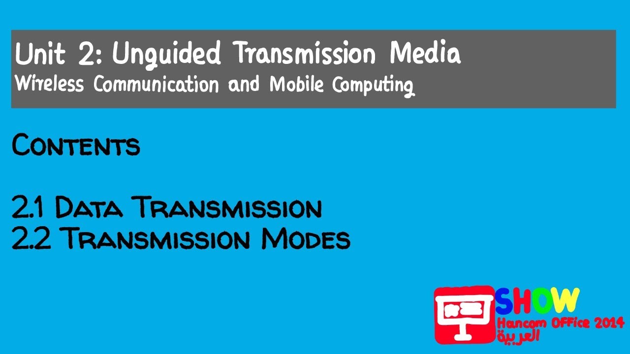 Hancom Office Show 2014 - UNIT 2: Unguided Transmission Media: Contents (Part 2.1 - 2.2)