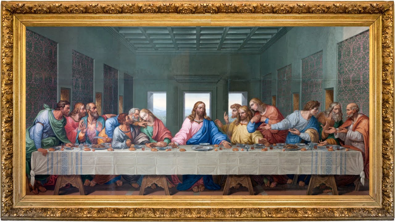 TV WALLPAPER  FRAMED PAINTING | 4K & 8K FAMOUS PAINTING LAST SUPPER TV SCREEN WALLPAPER