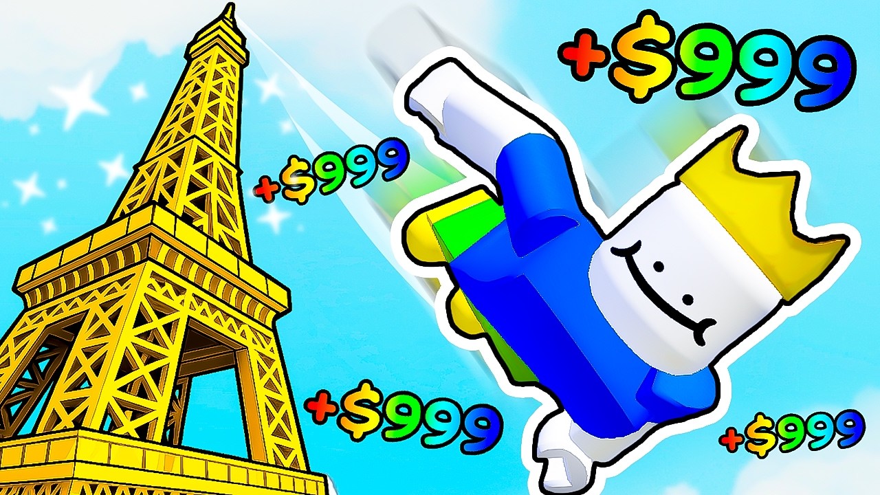 making BILLIONS in Roblox climb and jump tower...