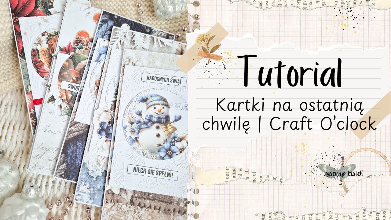 Kartki świąteczne na ostatnią chwilę | 6 kartek naraz | Szybki i prosty tutorial | Craft O’clock