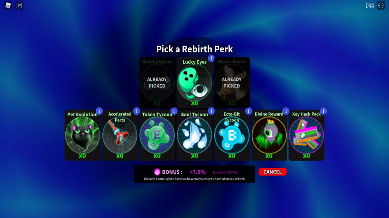 What Should You Choose?; Ghost Simulator: Best Rebirth Perks To Choose.