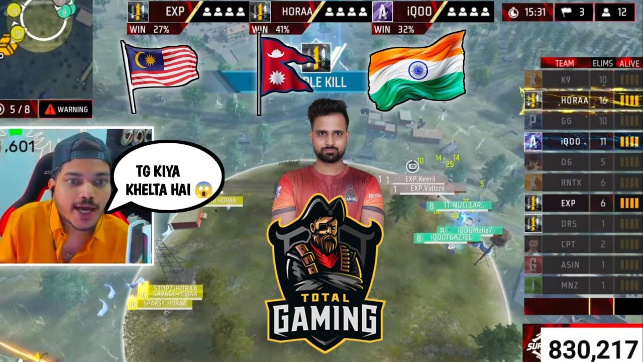 IQOOTG vs NEPAL vs MALAYSIA IN SAME LOBBY 😱 TOTAL GAMING ESPORTS 