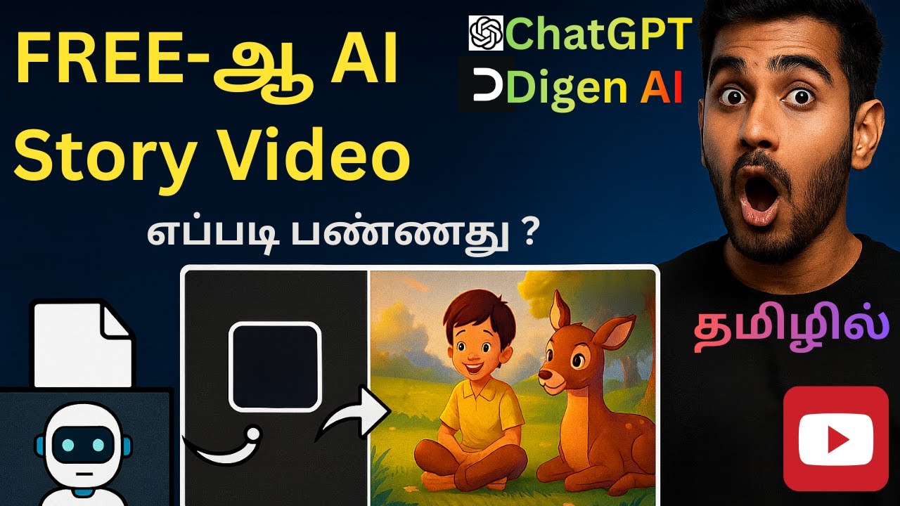 FREE-ஆ AI Story Video எப்படி பண்ணது? (ChatGPT + Digen AI Full Tamil Guide) | Aakashwani 360