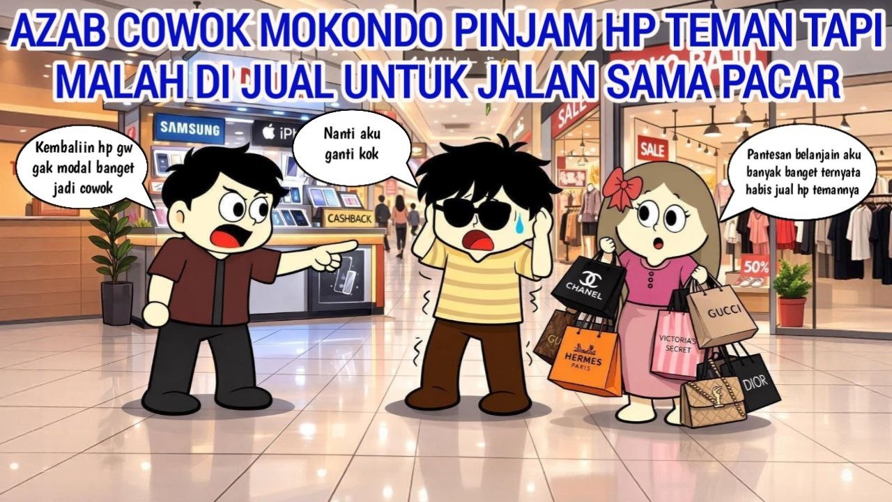 AZAB COWOK MOKONDO PINJAM HP TEMAN TAPI MALAH DI JUAL UNTUK JALAN SAMA PACAR | ANIMASI AZAB