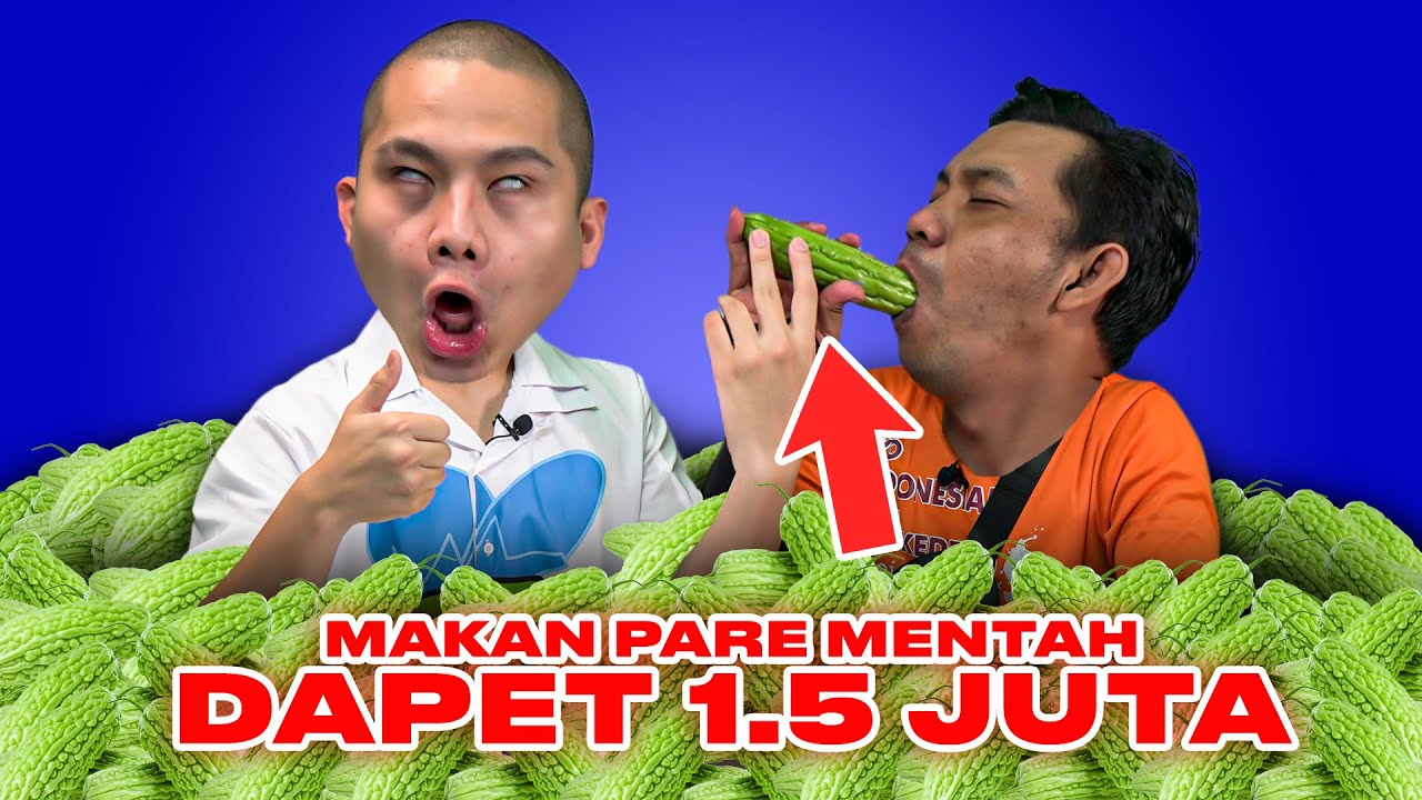 CHALLENGE TUKANG SIOMAY RANDOM, MAKAN PARE MENTAH !