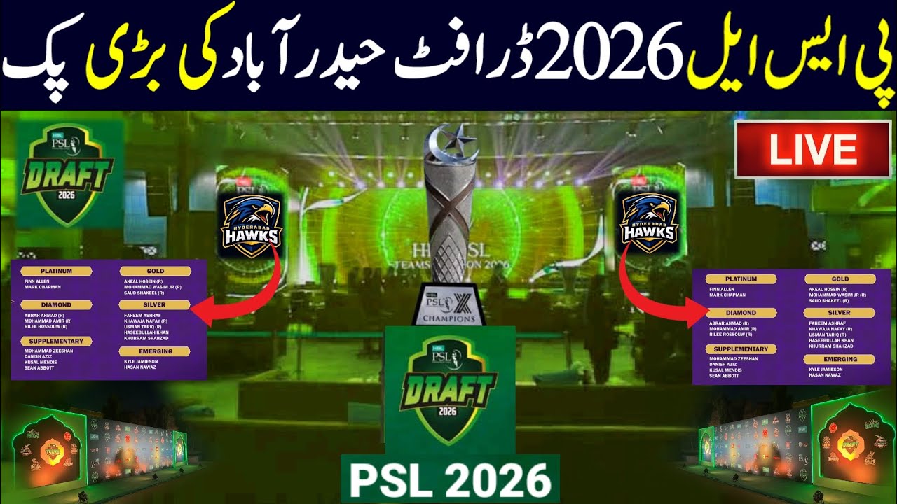 PSL 2026 Draft Hyderabad Pick Big Players | PSL 2026 Hyderabad Squad | PSL 11 Draft Date | PSL Draft